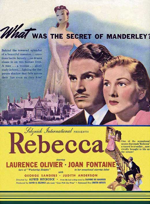 Rebecca Movie Poster Print showcasing classic film artwork.