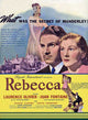 Rebecca Movie Poster Print showcasing classic film artwork.