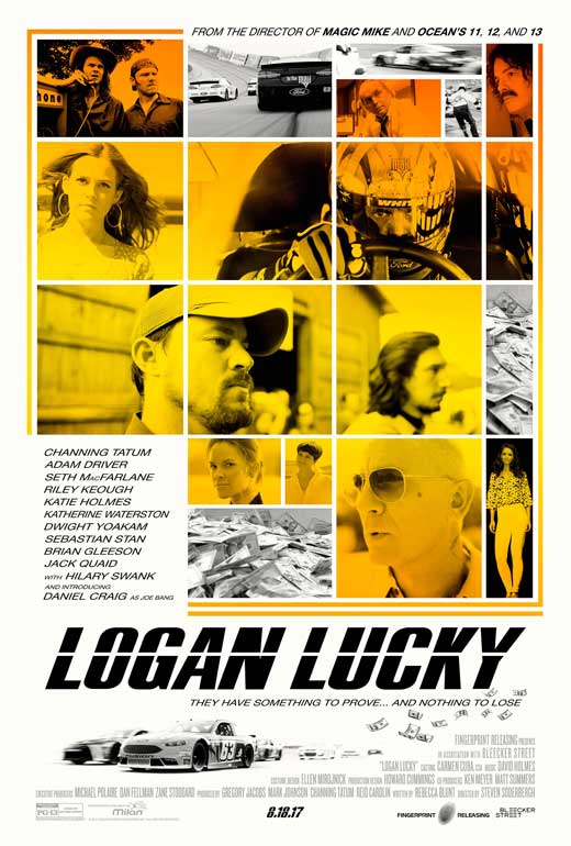 Logan Lucky Movie Poster Print showcasing vibrant colors and exciting design.