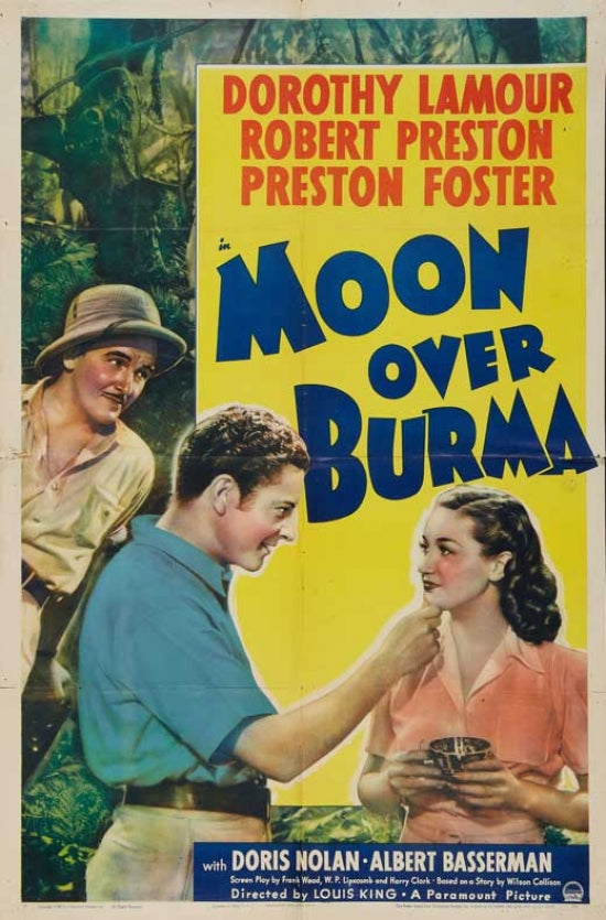 Moon Over Burma Movie Poster featuring classic film artwork.