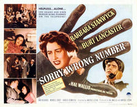 Sorry, Wrong Number Movie Poster Print showcasing classic cinema suspense.