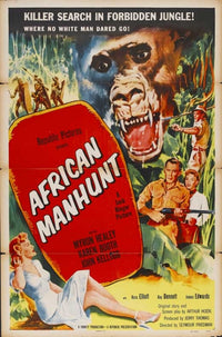African Manhunt movie poster print showcasing vibrant artwork.