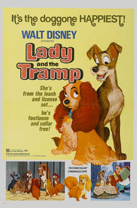 Lady and the Tramp Movie Poster Print featuring classic Disney characters.