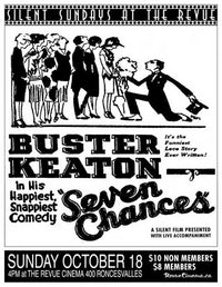 Seven Chances Movie Poster Print featuring classic cinema design.