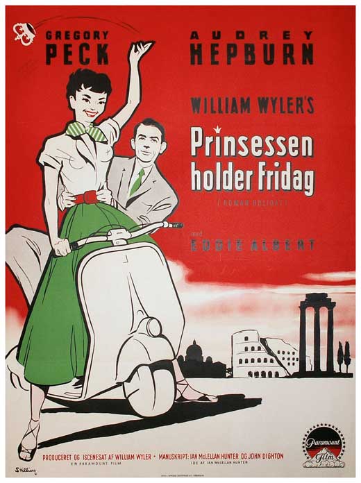 Roman Holiday Movie Poster Print showcasing classic film imagery.