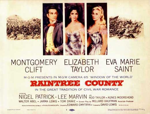 Raintree County Movie Poster Print showcasing classic cinema art.