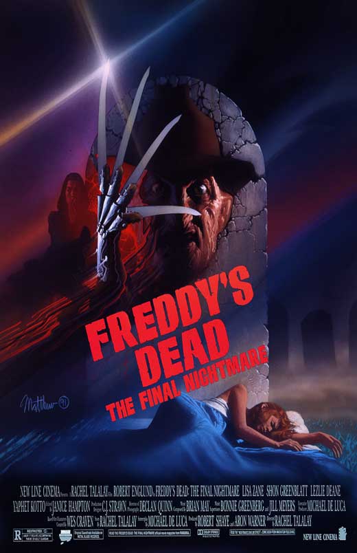 Freddy's Dead: The Final Nightmare Movie Poster Print showcasing iconic horror imagery.