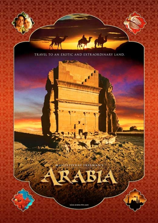 MacGillivray Freeman's Arabia Movie Poster showcasing breathtaking Arabian landscapes.