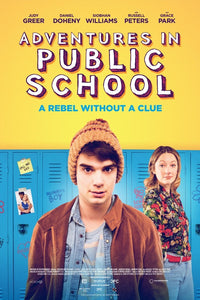 Adventures in Public School Movie Poster Print featuring vibrant design.