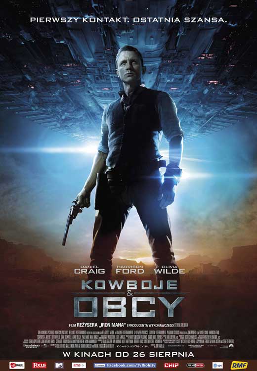 Cowboys and Aliens Movie Poster Print showcasing a thrilling Old West and alien adventure.