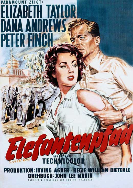 Elephant Walk Movie Poster Print featuring vibrant imagery and iconic scenes.