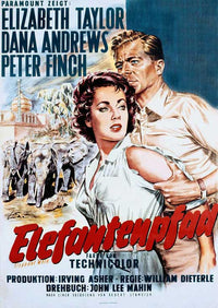 Elephant Walk Movie Poster Print featuring vibrant imagery and iconic scenes.
