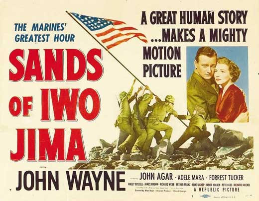 Sands of Iwo Jima Movie Poster Print showcasing iconic WWII imagery.