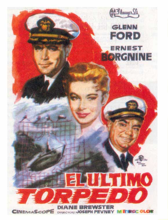 Torpedo Run Movie Poster Print showcasing naval warfare action.