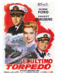Torpedo Run Movie Poster Print showcasing naval warfare action.