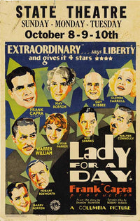 Lady for a Day movie poster print showcasing classic cinema charm.