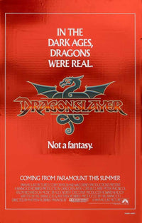 Dragonslayer Movie Poster Print featuring epic fantasy imagery.