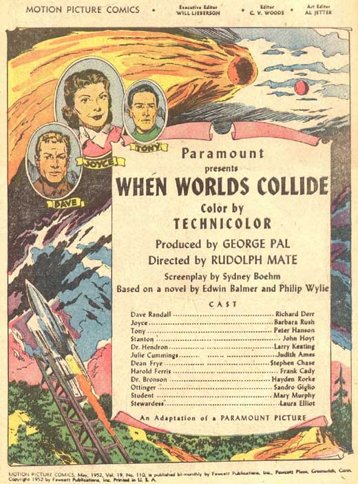 When Worlds Collide Movie Poster Print showcasing classic sci-fi art