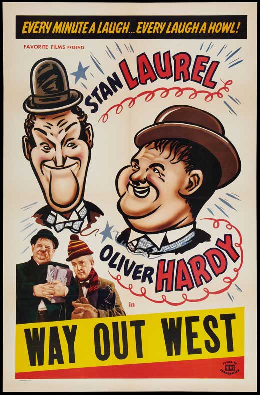 Way Out West Movie Poster Print showcasing classic cinema art.