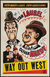 Way Out West Movie Poster Print showcasing classic cinema art.