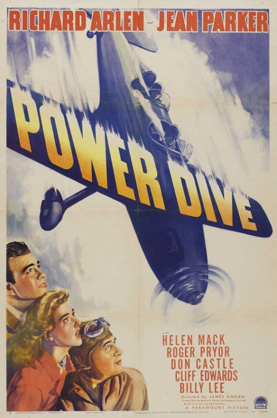 Power Dive Movie Poster Print showcasing thrilling adventure theme.