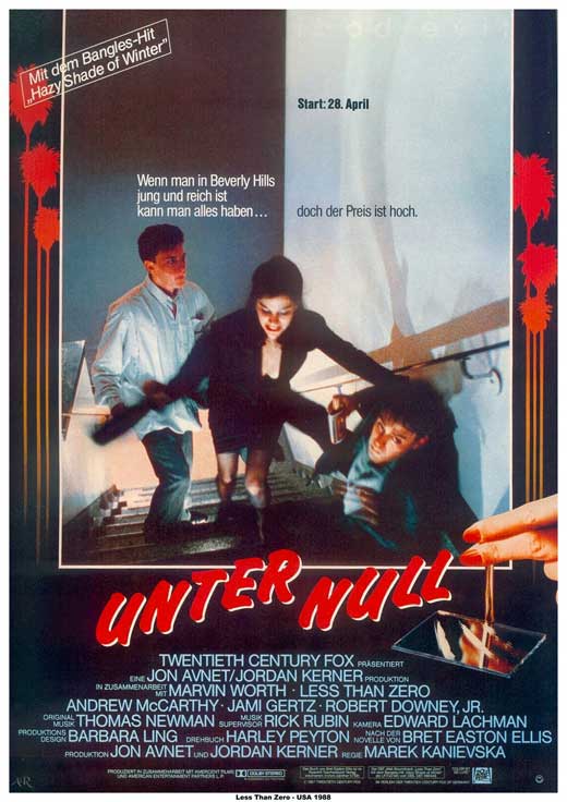 Less Than Zero Movie Poster Print featuring striking imagery from the classic film.