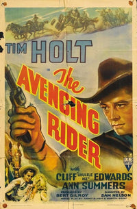 The Avenging Rider Movie Poster Print showcasing adventure and heroism.