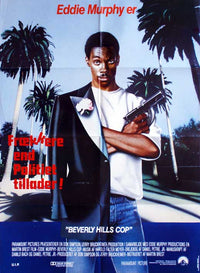 Beverly Hills Cop Movie Poster Print featuring iconic Axel Foley character.