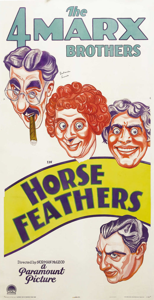 Horse Feathers Movie Poster Print featuring classic film imagery.