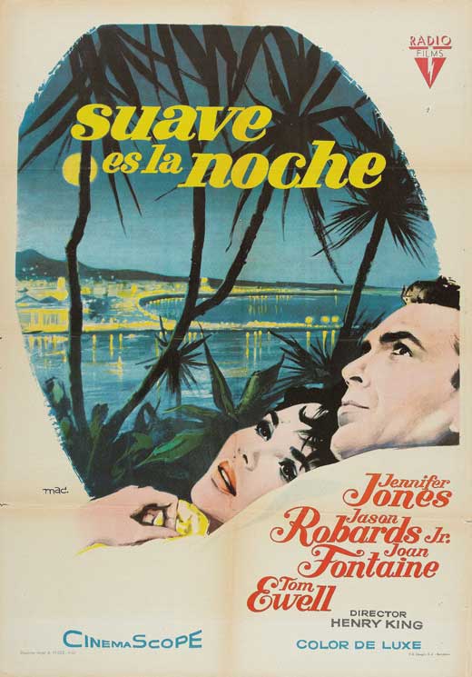 Tender is the Night Movie Poster Print showcasing classic cinema.