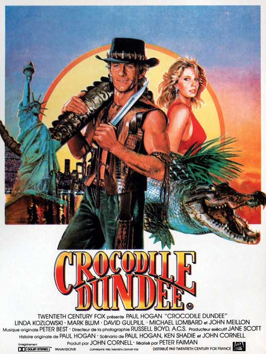 Crocodile Dundee Movie Poster Print showcasing the adventurous spirit of the iconic film.