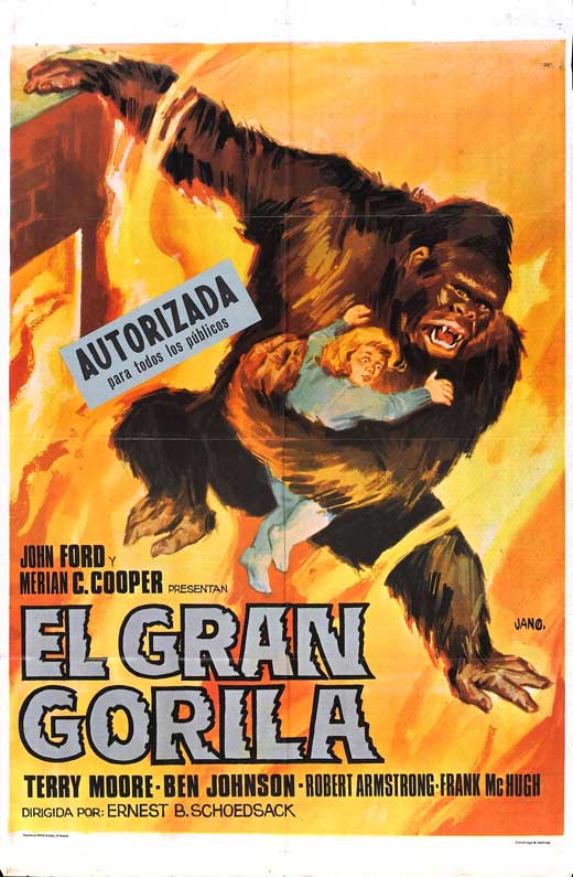 Mighty Joe Young Movie Poster Print showcasing the iconic giant gorilla.