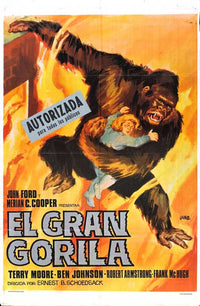 Mighty Joe Young Movie Poster Print showcasing the iconic giant gorilla.