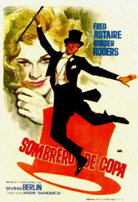 Top Hat Movie Poster Print featuring Fred Astaire and Ginger Rogers.