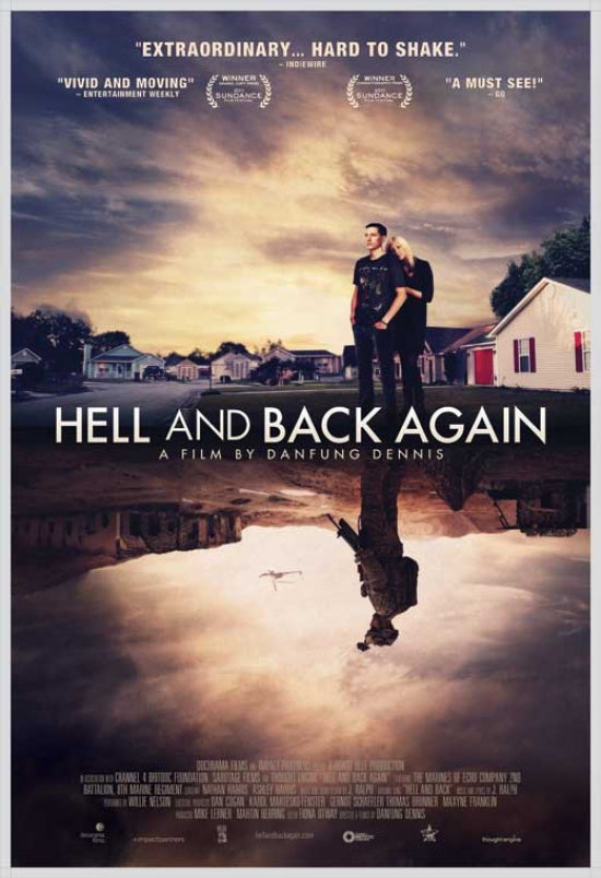 Hell and Back Again Movie Poster showcasing powerful imagery of war and resilience.