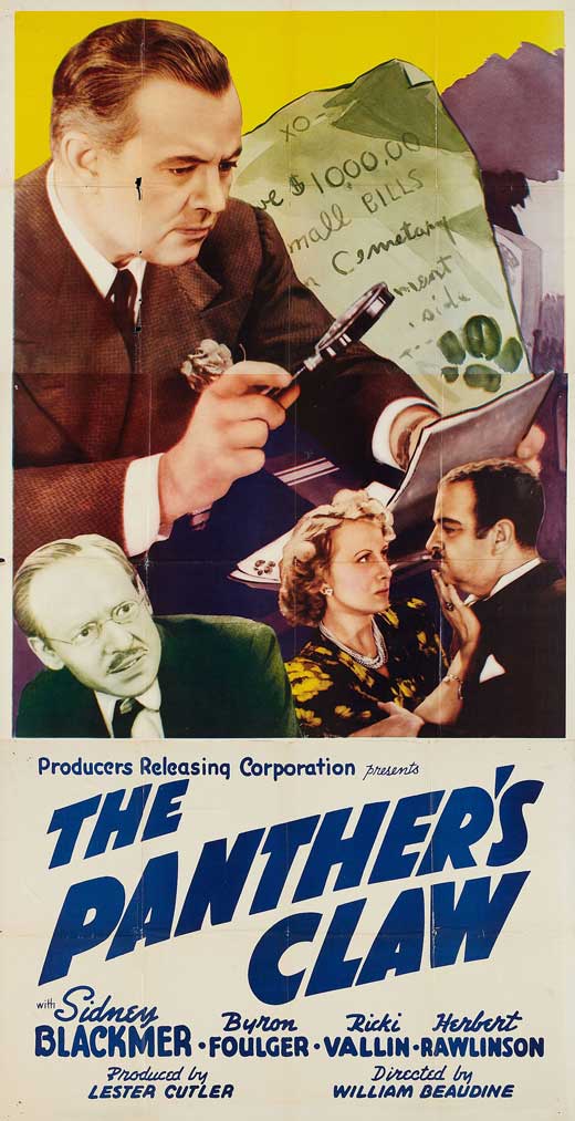 The Panther's Claw Movie Poster Print showcasing dramatic film art.