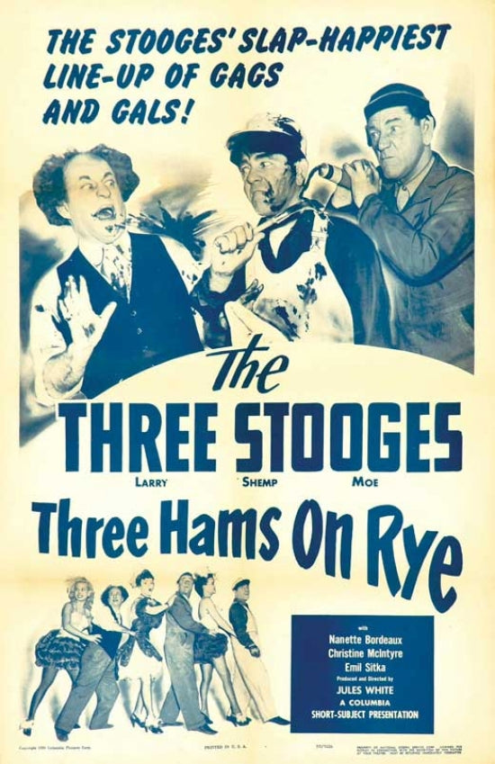 Three Hams on Rye Movie Poster Print showcasing whimsical comedy.