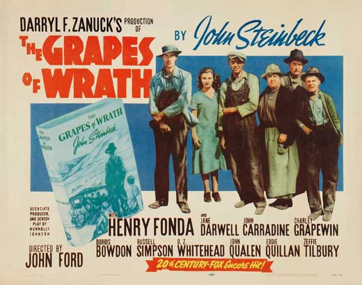 The Grapes of Wrath Movie Poster Print capturing classic film art.