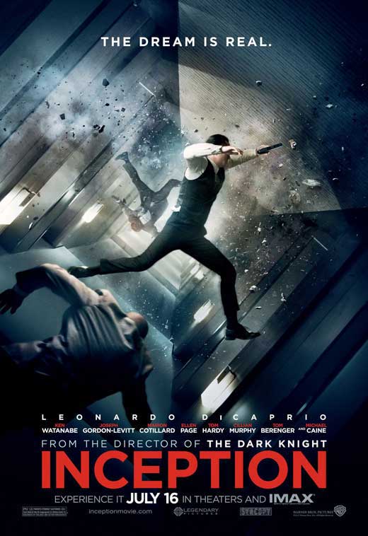 Inception Movie Poster Print featuring iconic dreamlike imagery.