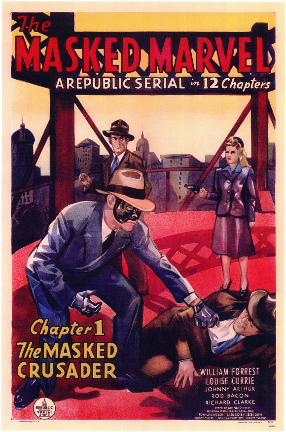 The Masked Marvel Movie Poster Print showcasing classic cinematic art.