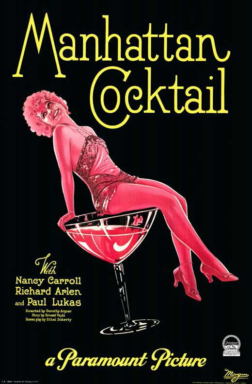 Manhattan Cocktail Movie Poster Print showcasing classic cocktail culture.