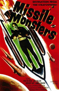 Missile Monsters Movie Poster Print featuring vibrant colors and classic monster themes.