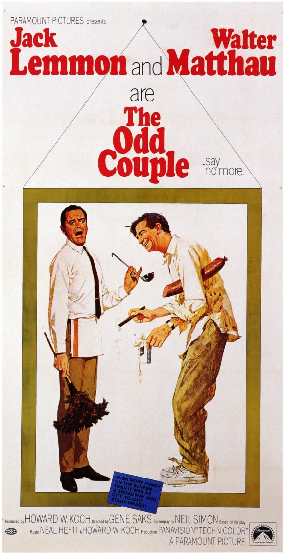 The Odd Couple Movie Poster Print featuring classic film design.