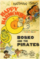 Bosko and the Pirates Movie Poster Print featuring vibrant colors and classic animation style.