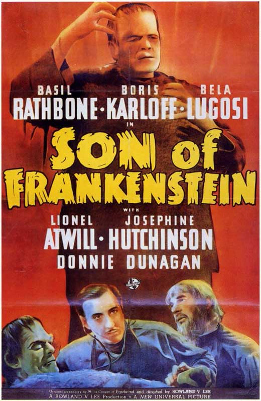 Son of Frankenstein Movie Poster Print showcasing classic horror film art.