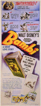 Bambi Movie Poster Print featuring classic Disney animation.