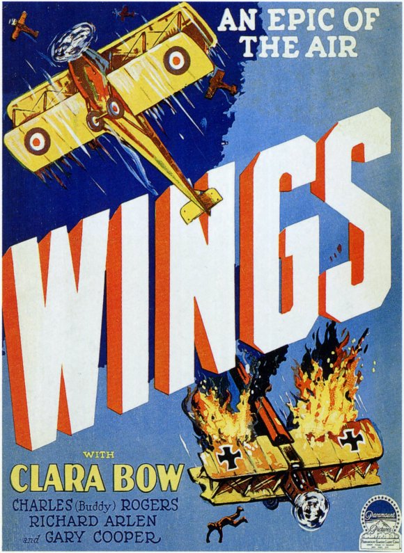 Wings Movie Poster Print showcasing classic film artwork.