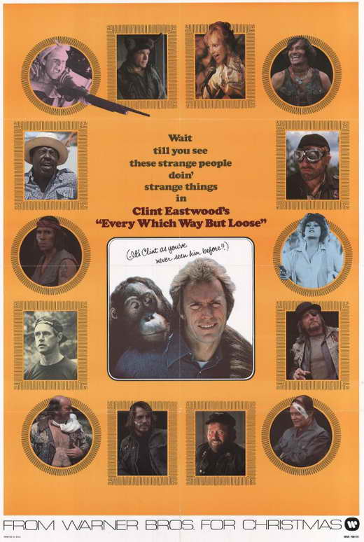Every Which Way But Loose Movie Poster Print featuring classic film characters.