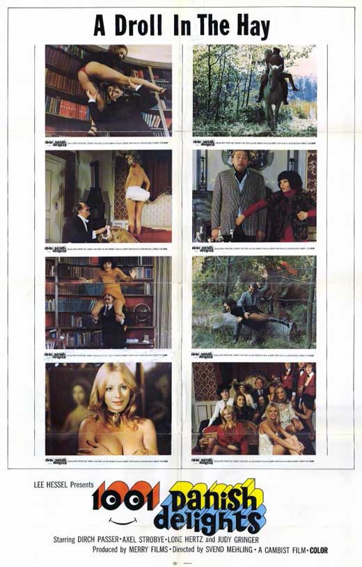 1001 Danish Delights Movie Poster Print featuring vibrant colors and unique imagery.