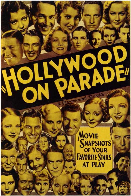 Hollywood on Parade Movie Poster Print showcasing classic cinema art.